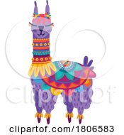 Poster, Art Print Of Colorful Mexican Themed Llama Or Alpaca