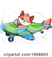 Poster, Art Print Of Fox Piloting An Airplane