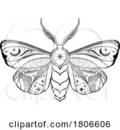 Black And White Mystic Celestial Moth by Vector Tradition SM