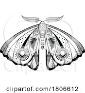 Poster, Art Print Of Black And White Mystic Celestial Moth