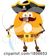 Number Zero Pirate Mascot by Vector Tradition SM