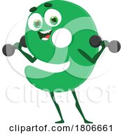 Poster, Art Print Of Number Nine Mascot Working Out