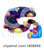 Poster, Art Print Of Girl Learning About Outer Space