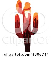 Sunset Silhouette Cactus by Vector Tradition SM