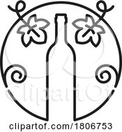 Grape Vine And Wine Bottle by Vector Tradition SM