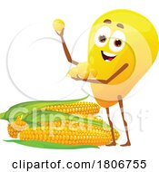 Corn Kernel Mascot Character