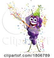 Partying Grapes Fruit Mascot Character by Vector Tradition SM