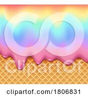 Poster, Art Print Of Rainbow Icer Cream Over A Cone