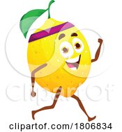 Poster, Art Print Of Jogging Lemon Fruit Mascot Character