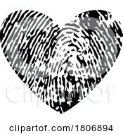 Poster, Art Print Of Black And White Heart Fingerprint