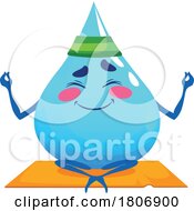 Meditating Water Drop Mascot