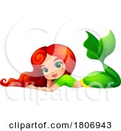 Poster, Art Print Of Resting Red Haired Mermaid