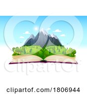Open Book With A Nature Landscape by Vector Tradition SM