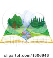 Poster, Art Print Of Open Book With A Nature Landscape