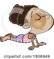 Licensed Clipart Cartoon Girl Or Woman Doing Yoga by toonaday
