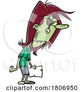 Licensed Clipart Cartoon Zombie Teacher With An Eyeball Hanging Out by toonaday