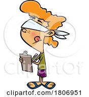 Licensed Clipart Cartoon Woman Anonymously Filling Out A Survey