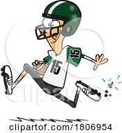 Licensed Clipart Cartoon Football Player Running by toonaday