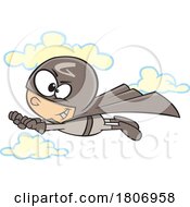 Poster, Art Print Of Licensed Clipart Cartoon Flying Color Gray Super Hero