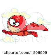 Poster, Art Print Of Licensed Clipart Cartoon Flying Color Red Super Hero