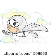 Licensed Clipart Cartoon Flying Color White Super Hero by toonaday