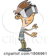 Licensed Clipart Cartoon Boy Or Man Using Virtual Reality Vr Headset Goggles