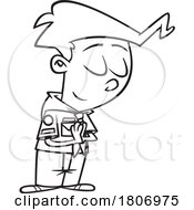 Poster, Art Print Of Black And White Cartoon A Scout Is Reverent