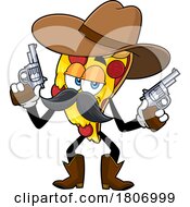 Cartoon Cowboy Pizza Slice Mascot