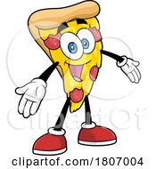 Poster, Art Print Of Cartoon Pizza Slice Mascot Welcoming