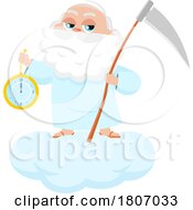 Poster, Art Print Of Cartoon Father Time Holding A Clock