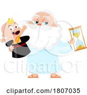 Cartoon New Year Baby And Father Time