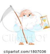 Cartoon Father Time Holding An Hourglass