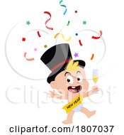 Poster, Art Print Of Cartoon New Year Baby Partying