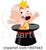 Poster, Art Print Of Cartoon New Year Baby Popping Out Of A Hat