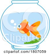 Poster, Art Print Of Cartoon Goldfish In A Bowl