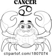 Poster, Art Print Of Cartoon Black And White Cancer Crab