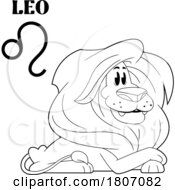 Cartoon Black And White Leo Lion by Hit Toon