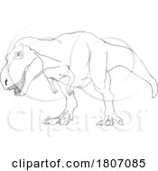 Poster, Art Print Of Black And White T Rex Dino