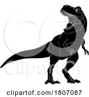 Poster, Art Print Of Black And White T Rex