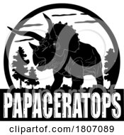 Poster, Art Print Of Black And White Papaceratops Design