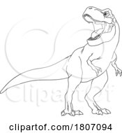 Poster, Art Print Of Black And White T Rex Dino