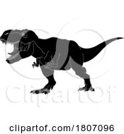 Poster, Art Print Of Black And White T Rex