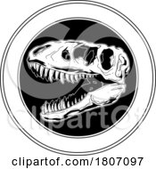 Black And White T Rex Skull by Hit Toon