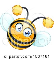 Poster, Art Print Of Cartoon Happy Bee Emoticon