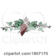 Poster, Art Print Of Red Grape Vine Design