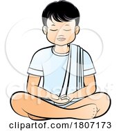 Boy Meditating by Lal Perera