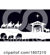 Christmas Nativity Scene Bethlehem Manger Wise Men by AtStockIllustration