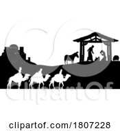 Poster, Art Print Of Christmas Nativity Scene Bethlehem Manger Wise Men