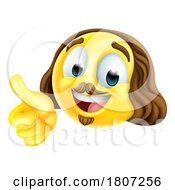Poster, Art Print Of Shakespeare Poet Emoticon Emoji Cartoon Face Icon