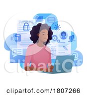 Poster, Art Print Of Woman Laptop Recruitment Job Search Online Cartoon